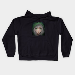 girl with green eyes Kids Hoodie